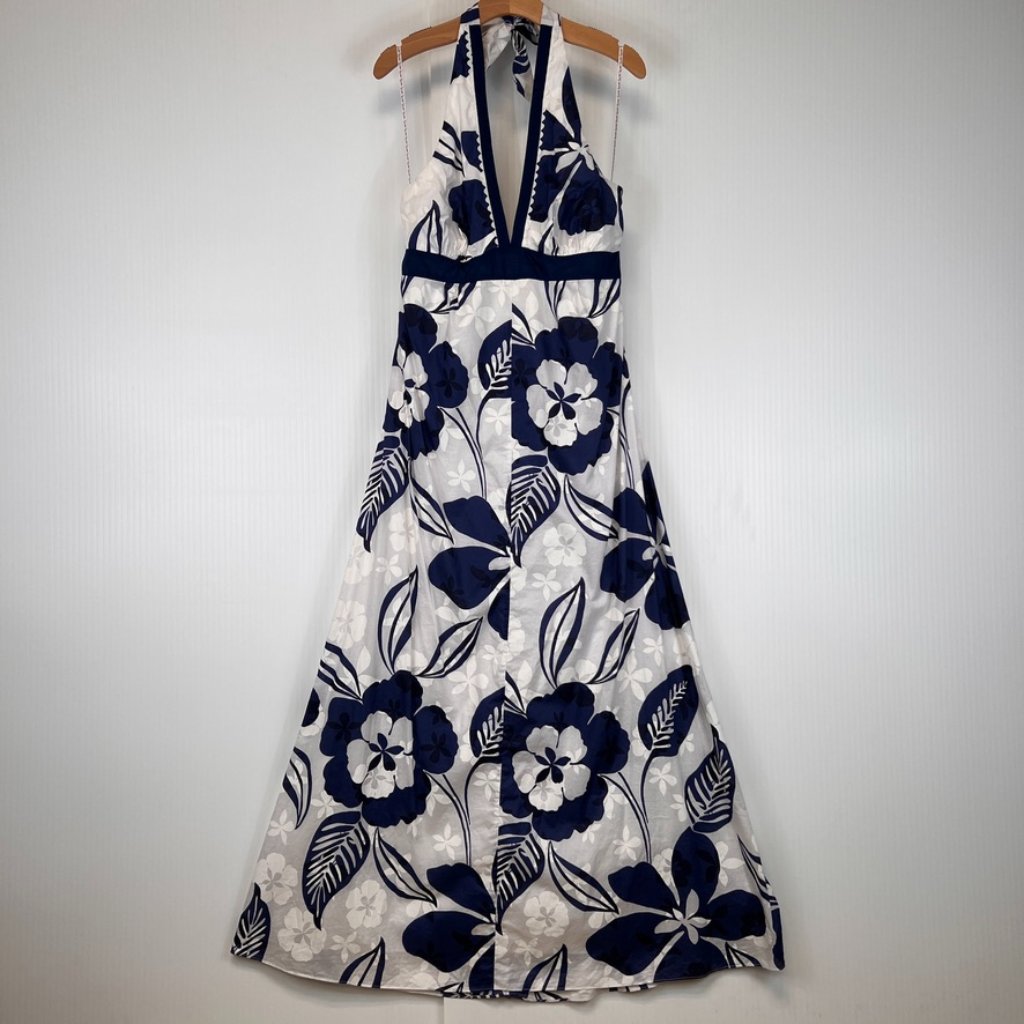 Vintage Lilly Pulitzer Dress Women 12 Maxi Hibiscus Floral Tie Party Resort Core